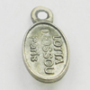 Pendant, Zinc Alloy Jewelry Findings, Flat Oval 7x13mm, Sold by Bag