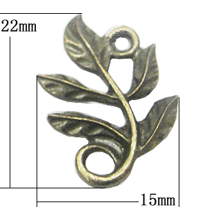 Connectors, Zinc Alloy Jewelry Findings, Leaf 15x22mm, Sold by Bag