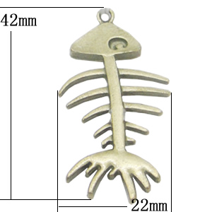 Pendant, Zinc Alloy Jewelry Findings, 22x42mm, Sold by Bag