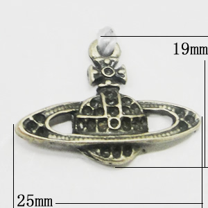 Pendant, Zinc Alloy Jewelry Findings, 25x19mm Hole:2.5mm, Sold by Bag