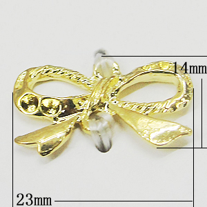 Connectors, Zinc Alloy Jewelry Findings, Bowknot 23x14mm, Sold by Bag