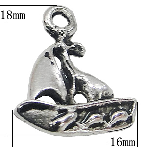 Pendant, Zinc Alloy Jewelry Findings, Ship 16x18mm, Sold by Bag