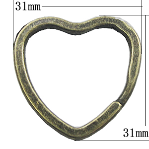 Pendant, Zinc Alloy Jewelry Findings, Heart 31x31mm, Sold by Bag