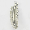 Pendant, Zinc Alloy Jewelry Findings, Leaf 8x30mm, Sold by Bag