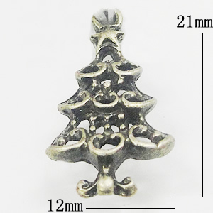 Pendant, Zinc Alloy Jewelry Findings, Tree 12x21mm, Sold by Bag