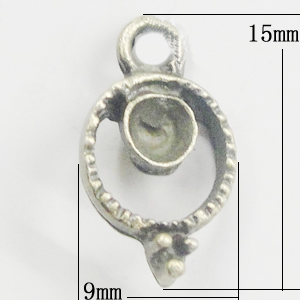 Pendant, Zinc Alloy Jewelry Findings, 9x15mm, Sold by Bag