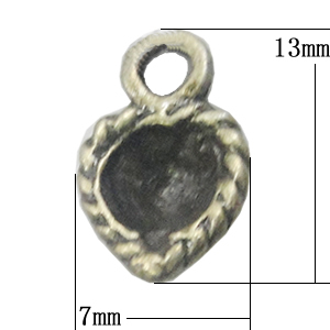 Pendant, Zinc Alloy Jewelry Findings, 7x13mm, Sold by Bag