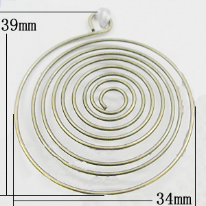 Pendant, Zinc Alloy Jewelry Findings, 34x39mm, Sold by Bag