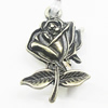 Pendant, Zinc Alloy Jewelry Findings, Flower 17x25mm, Sold by Bag