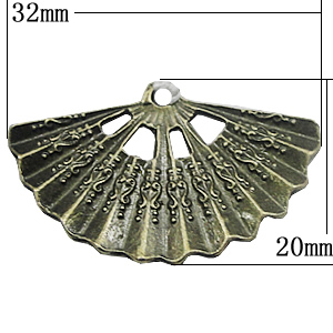 Pendant, Zinc Alloy Jewelry Findings, Sector 32x20mm, Sold by Bag