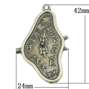 Pendant, Zinc Alloy Jewelry Findings, 24x42mm, Sold by Bag