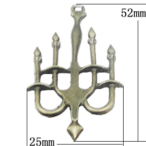 Pendant, Zinc Alloy Jewelry Findings, 25x52mm, Sold by Bag