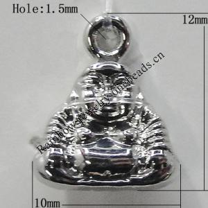 Pendant Zinc Alloy Jewelry Findings Lead-free, Buddha 12x10mm Hole:1.5mm, Sold by Bag