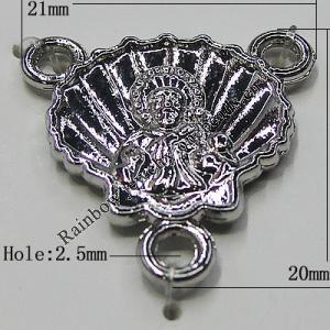 Connectors Zinc Alloy Jewelry Findings Lead-free, 20x21mm Hole:2.5mm, Sold by Bag