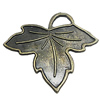 Pendant, Zinc Alloy Jewelry Findings, Leaf 35x33mm, Sold by Bag