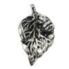 Pendant, Zinc Alloy Jewelry Findings, Leaf 14x22mm, Sold by Bag