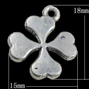 Pendant, Zinc Alloy Jewelry Findings, Flower 15x18mm, Sold by Bag