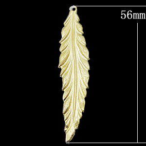 Pendant, Zinc Alloy Jewelry Findings, Leaf 11x56mm, Sold by Bag