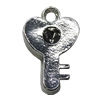 Pendant Setting Zinc Alloy Jewelry Findings Lead-free, Key 16x10mm Hole:1.5mm, Sold by Bag