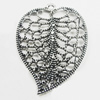 Pendant, Zinc Alloy Jewelry Findings, Leaf 34x44mm, Sold by Bag