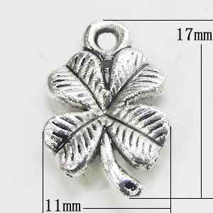 Pendant, Zinc Alloy Jewelry Findings, Flower 11x17mm, Sold by Bag