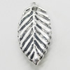 Pendant, Zinc Alloy Jewelry Findings, Leaf 13x23mm, Sold by Bag