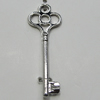 Pendant Zinc Alloy Jewelry Findings Lead-free, Key 28x10mm Hole:2mm, Sold by Bag