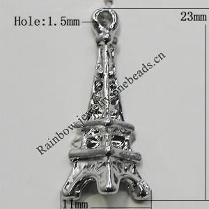 Pendant Zinc Alloy Jewelry Findings Lead-free, 23x11mm Hole:1.5mm, Sold by Bag