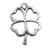 Pendant, Zinc Alloy Jewelry Findings, Leaf 17x24mm, Sold by Bag