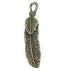 Pendant, Zinc Alloy Jewelry Findings, Leaf 11x65mm, Sold by Bag