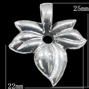 Pendant, Zinc Alloy Jewelry Findings, Leaf 22x25mm, Sold by Bag