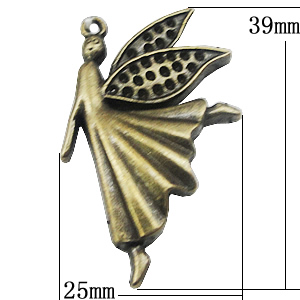 Pendant, Zinc Alloy Jewelry Findings, 25x39mm, Sold by Bag