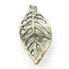 Pendant, Zinc Alloy Jewelry Findings, Leaf 11x22mm, Sold by Bag
