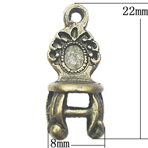 Pendant, Zinc Alloy Jewelry Findings, 8x22mm, Sold by Bag