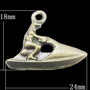 Pendant, Zinc Alloy Jewelry Findings, 24x18mm, Sold by Bag