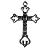 Pendant Setting Zinc Alloy Jewelry Findings Lead-free, Cross 50x32mm Hole:3mm, Sold by Bag