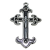 Pendant Setting Zinc Alloy Jewelry Findings Lead-free, Cross 50x31mm Hole:2.5mm, Sold by Bag