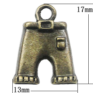 Pendant, Zinc Alloy Jewelry Findings, Trouse 13x17mm, Sold by Bag