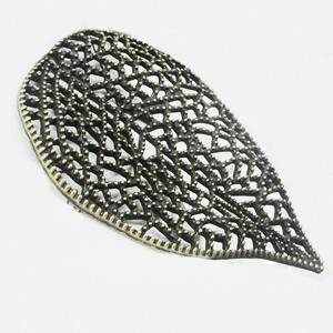 Pendant, Zinc Alloy Jewelry Findings, Leaf 51x84mm, Sold by Bag