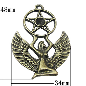 Pendant, Zinc Alloy Jewelry Findings, 34x48mm, Sold by Bag