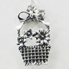 Pendant, Zinc Alloy Jewelry Findings, Basket 15x28mm, Sold by Bag