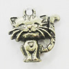 Pendant, Zinc Alloy Jewelry Findings, Cat 16x19mm, Sold by Bag