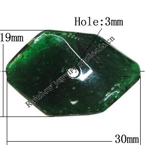 Imitate Gemstone Acrylic Beads, Twist Polygon 30x19mm Hole:3mm, Sold by Bag