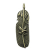 Pendant, Zinc Alloy Jewelry Findings, Leaf 15x54mm, Sold by Bag