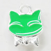 Zinc Alloy Enamel Pendant, Cat 11x16mm, Sold by Bag