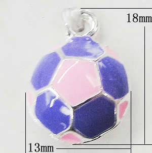 Zinc Alloy Enamel Pendant, 13x18mm, Sold by Bag