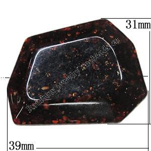 Imitate Gemstone Acrylic Beads, Polygon 39x31mm Hole:2mm, Sold by Bag