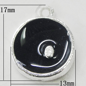 Zinc Alloy Enamel Pendant, 13x17mm, Sold by Bag