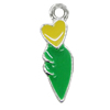 Zinc Alloy Enamel Pendant, 7x22mm, Sold by Bag