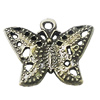 Pendant, Zinc Alloy Jewelry Findings, Butterfly 21x17mm, Sold by Bag